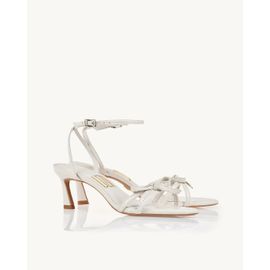 Sandália Salto Médio Piton Off White