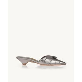 Slingback Salto Baixo Shine Old Silver