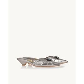 Slingback Salto Baixo Shine Old Silver