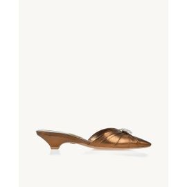 Slingback Salto Baixo Shine Old Gold