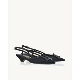 Slingback Salto Baixo Mestiço Preta