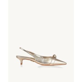 Slingback Salto Médio Shine Light Gold