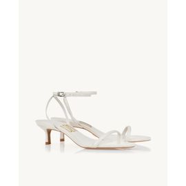 Sandália Salto Médio Piton Off White