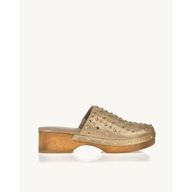 Clog Salto Médio Stoned Gold