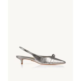 Slingback Salto Médio Piton Old Silver