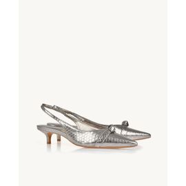 Slingback Salto Médio Piton Old Silver
