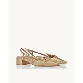 Slingback Salto Médio Stoned Gold