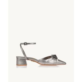 Slingback Salto Médio Shine Old Silver