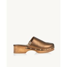 Clog Salto Médio Shine Old Gold