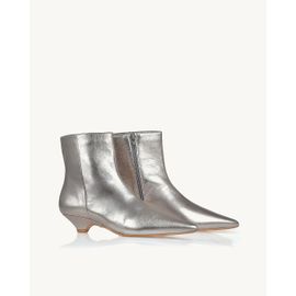 Bota Salto Baixo Shine Old Silver