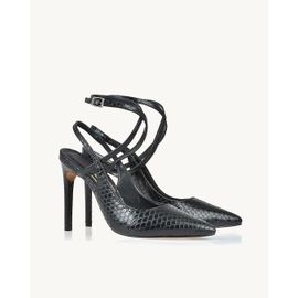 Slingback Salto Alto Piton Preta