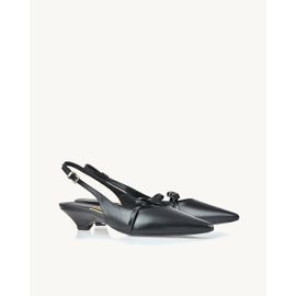 Slingback Salto Baixo Venice Preta