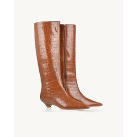 Bota Salto Baixo Croco Camel