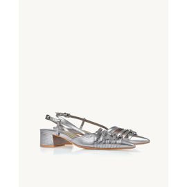 Slingback Salto Médio Shine Old Silver