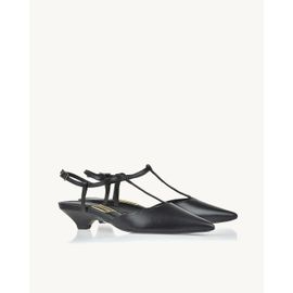 Slingback Salto Baixo Venice Preta