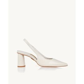 Slingback Salto Médio Piton Off White