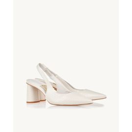 Slingback Salto Médio Piton Off White