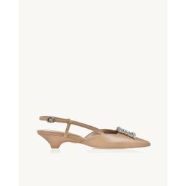 Slingback Salto Baixo Venice Taupe