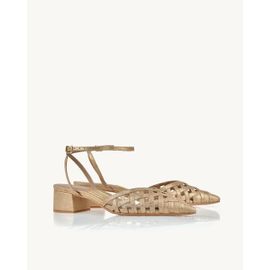 Slingback Salto Médio Stoned Gold