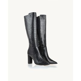Bota Salto Alto Croco Preta