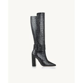 Bota Salto Alto Croco Preta