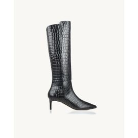 Bota Salto Médio Croco Preta