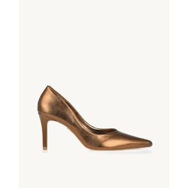 Scarpin Salto Médio Shine Old Gold