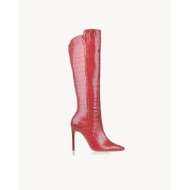 Bota Salto Alto Croco Scarlet
