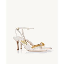 Sandália Salto Médio Milano Off White