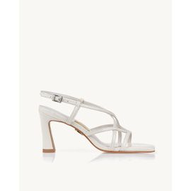 Sandália Salto Médio Piton Off White