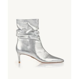 Bota Salto Médio Shine Silver
