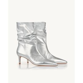 Bota Salto Médio Shine Silver