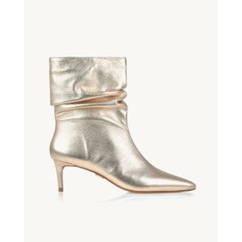 Bota Salto Médio Shine Light Gold