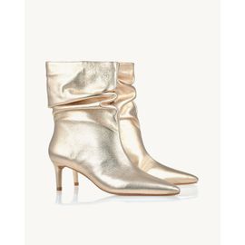 Bota Salto Médio Shine Light Gold