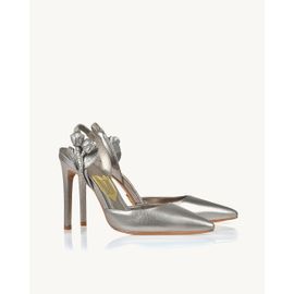 Slingback Salto Alto Shine Old Silver
