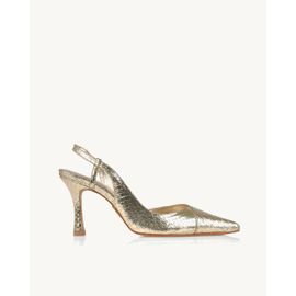 Slingback Salto Médio Piton Light Gold
