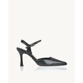 Slingback Salto Médio Piton Preta