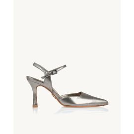 Slingback Salto Médio Shine Old Silver