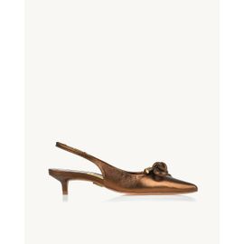 Slingback Salto Médio Shine Old Gold