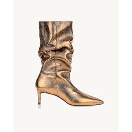 Bota Salto Médio Grunge Ouro Velho