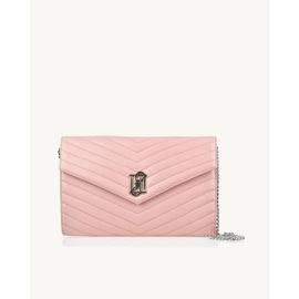 Bolsa Envelope Média Couro Light Pink
