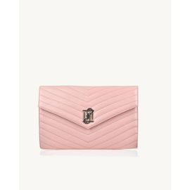 Bolsa Envelope Média Couro Light Pink